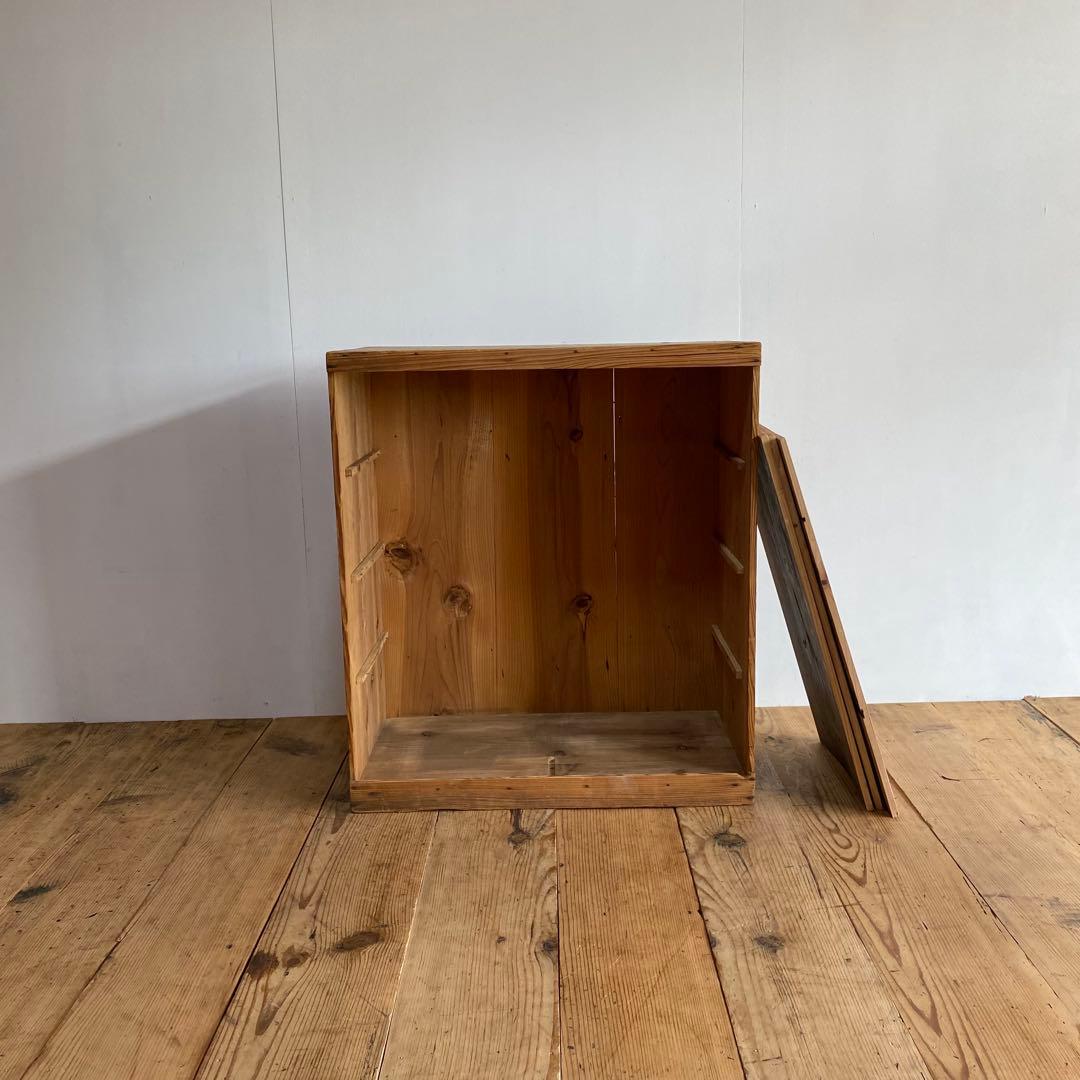 アンティーク 仕切り棚 チェスト 食器棚 書類棚 無垢材 無塗装 z939