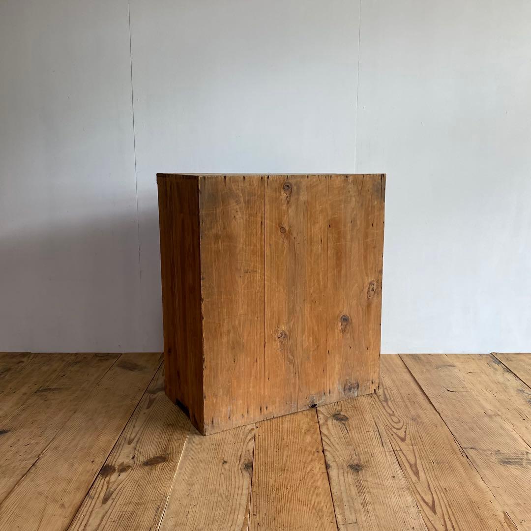 アンティーク 仕切り棚 チェスト 食器棚 書類棚 無垢材 無塗装 z939