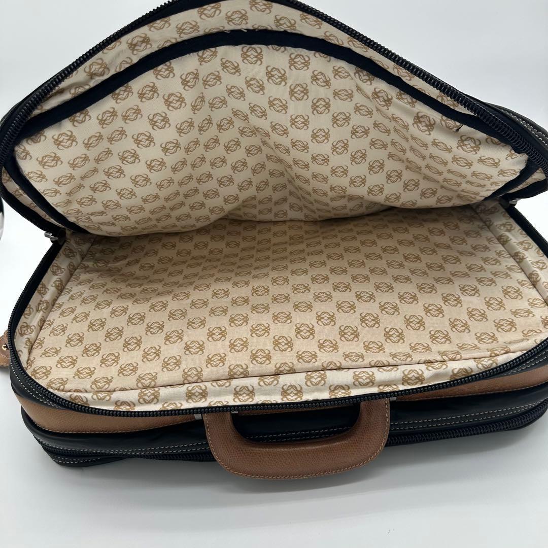 LOEWE ロエベ トラベル ビジネスバッグ レザー 鍵付き ブラック/ブラウン
