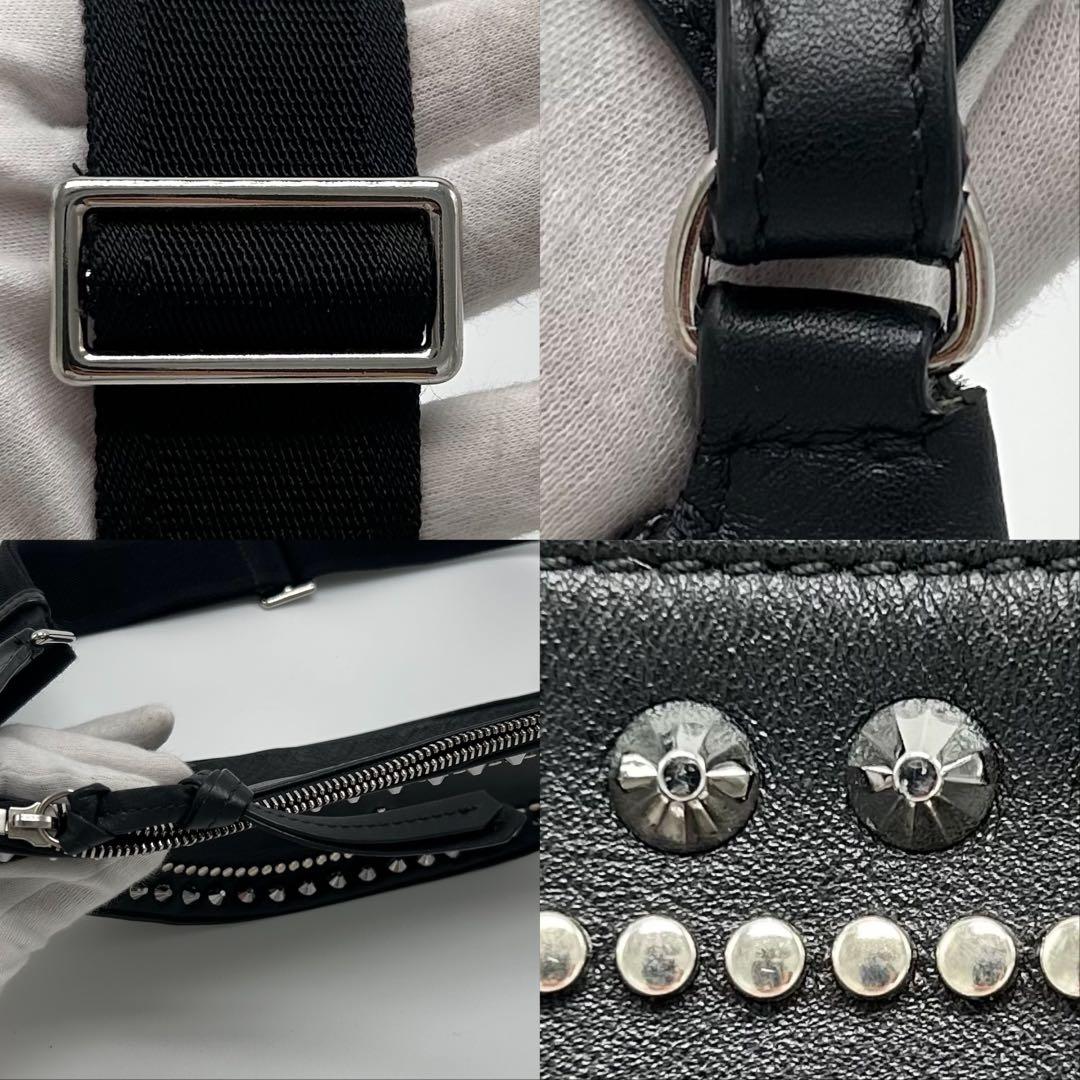 極美品 ジミーチュウ ボディバッグ スタッズ JCロゴ レザー 三日月 ムーン