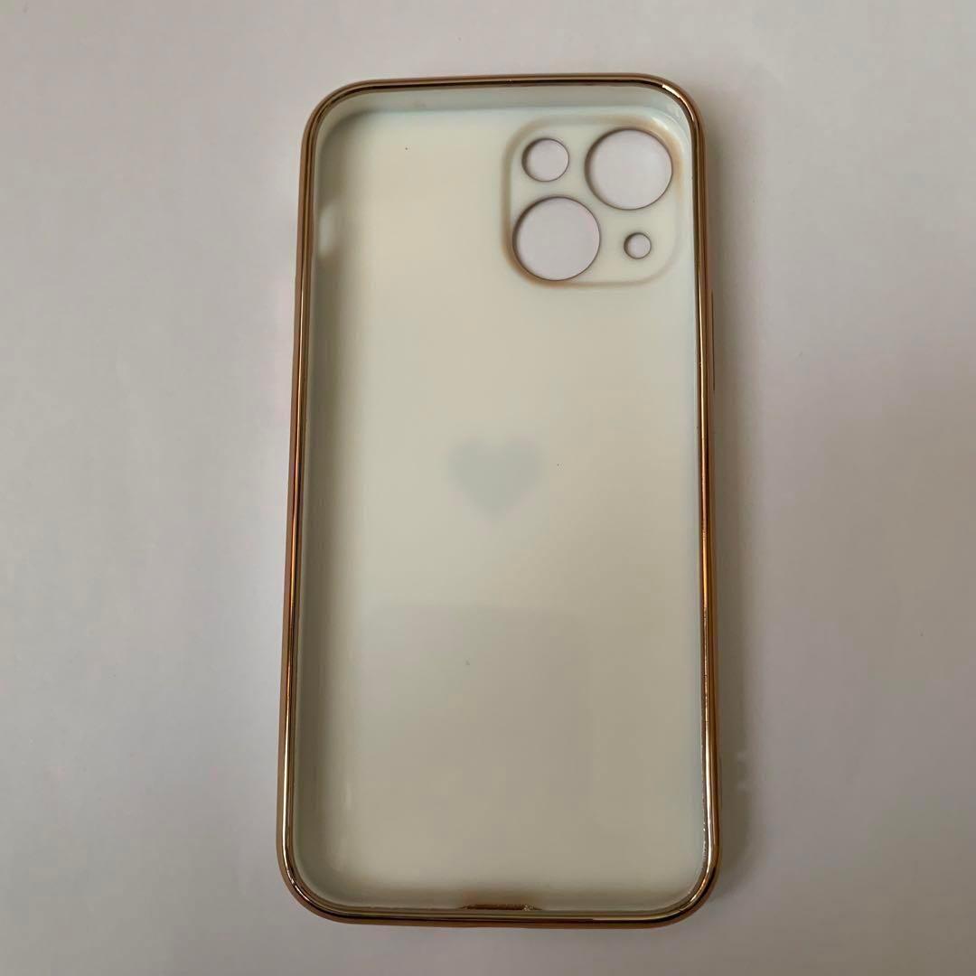 ★電気メッキ耐衝撃電話ケースiPhone 13 mini ハート ホワイト 白
