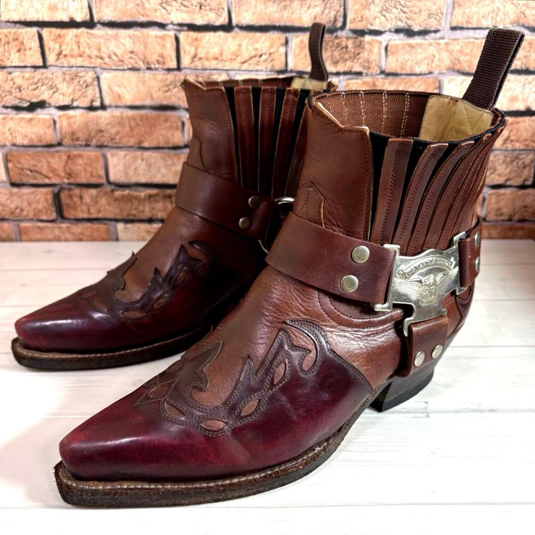 HARLEY-DAVIDSON■ウエスタンブーツ✨リング サイドゴア スチール