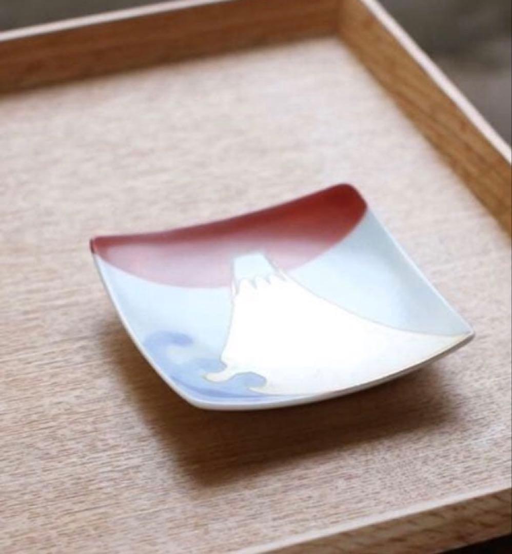 富士山　片口＆平皿＆角小皿＆ぐい呑みセット