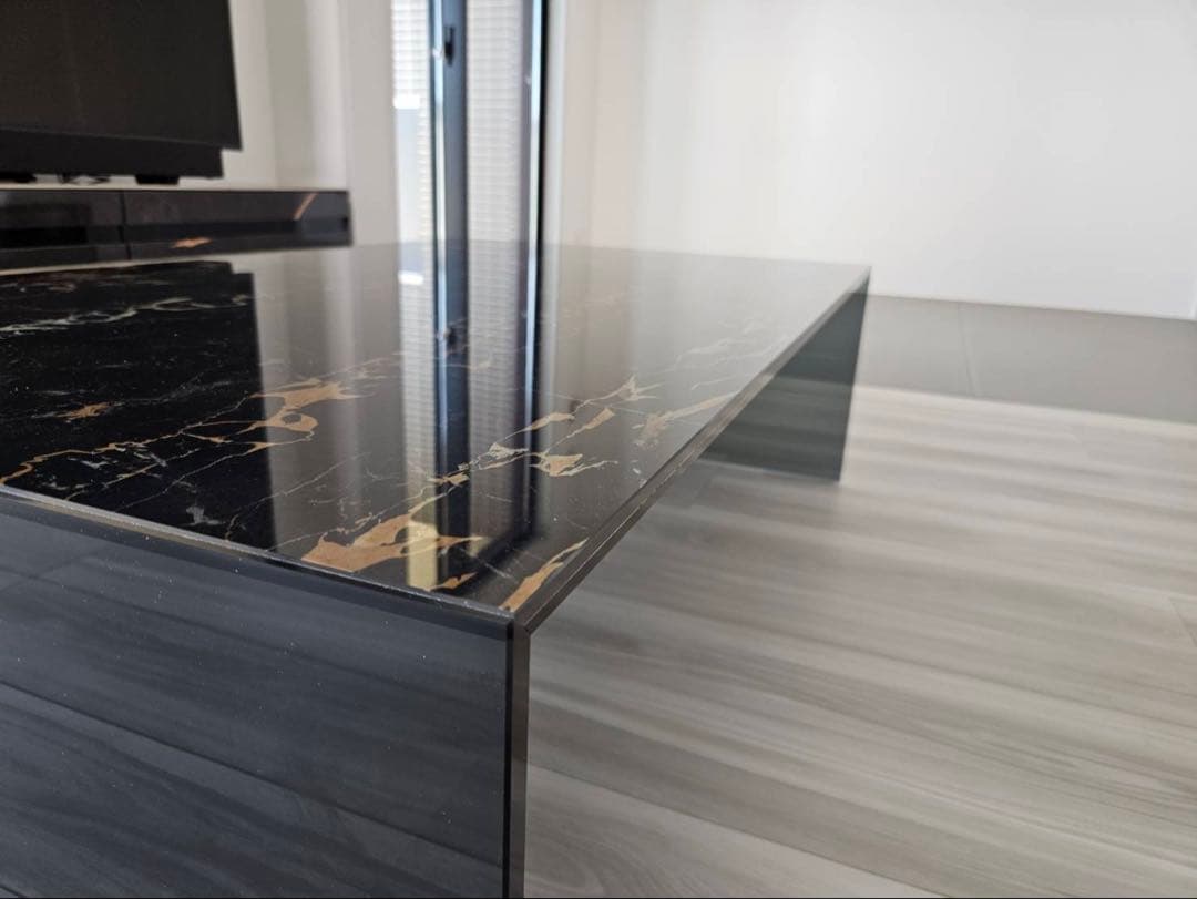 カリガリス　テーブル　ブラックマーブル　ローテーブル　美品　人気カラー