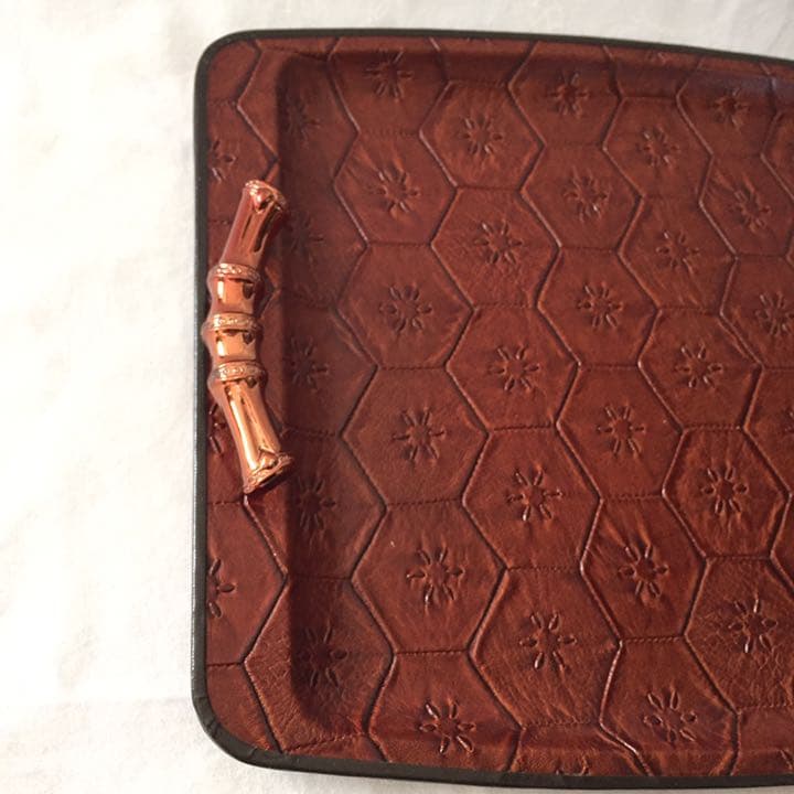 皮革工芸 お盆 トレー 未使用品