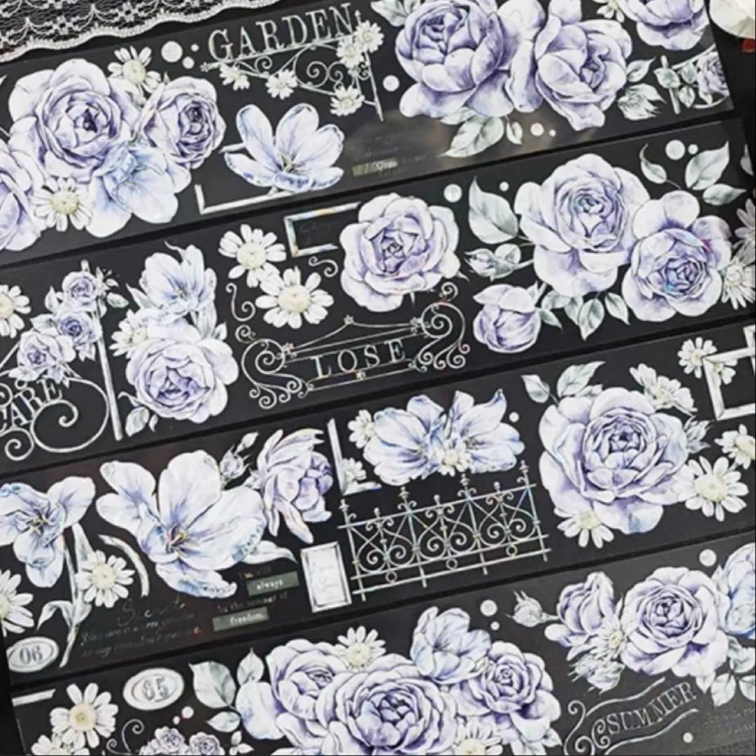 贝壳光 6cm×5m 迷失花园紫 海外マスキングテープ　海外マステ　花