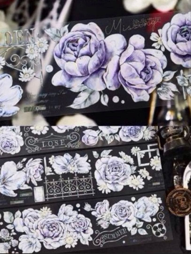 贝壳光 6cm×5m 迷失花园紫 海外マスキングテープ　海外マステ　花