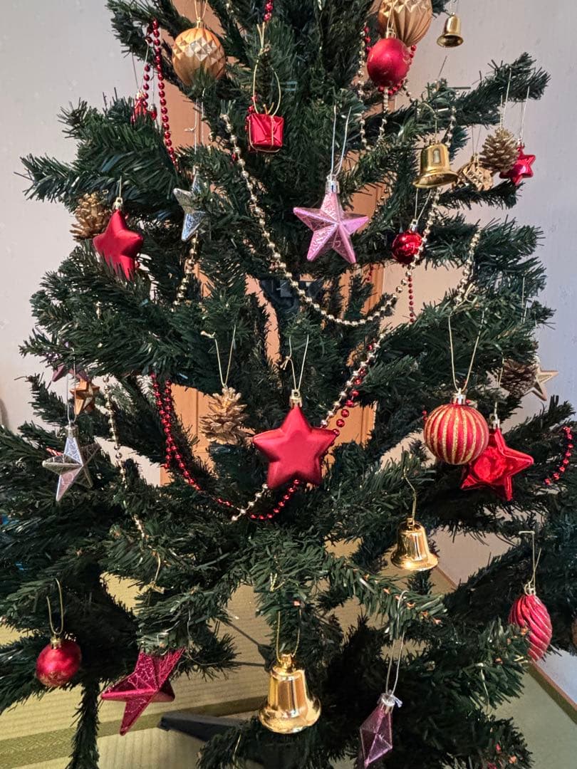 180cmクリスマスツリー +赤金オーナメントまとめ売り