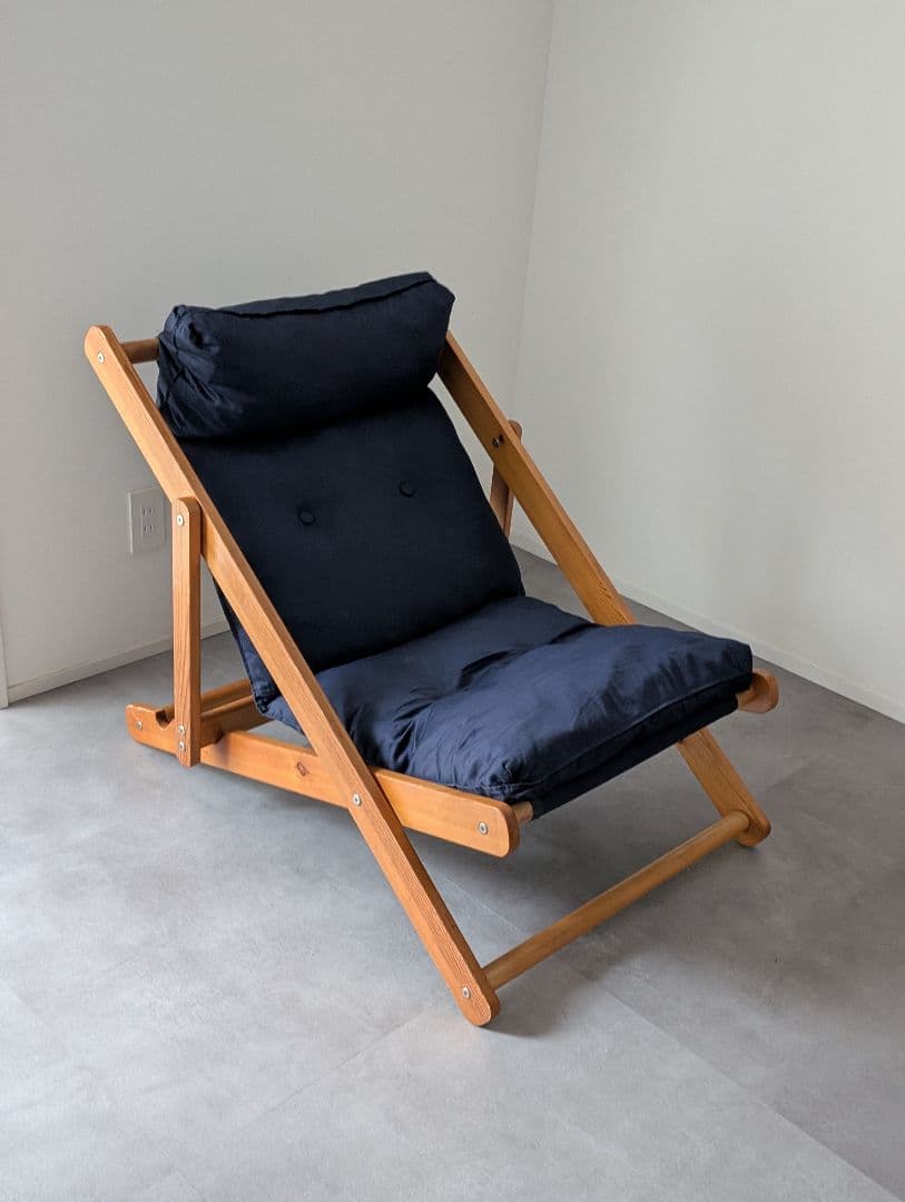 USED/北欧 木製 リクライニングチェア パーソナルチェア 折りたたみ式