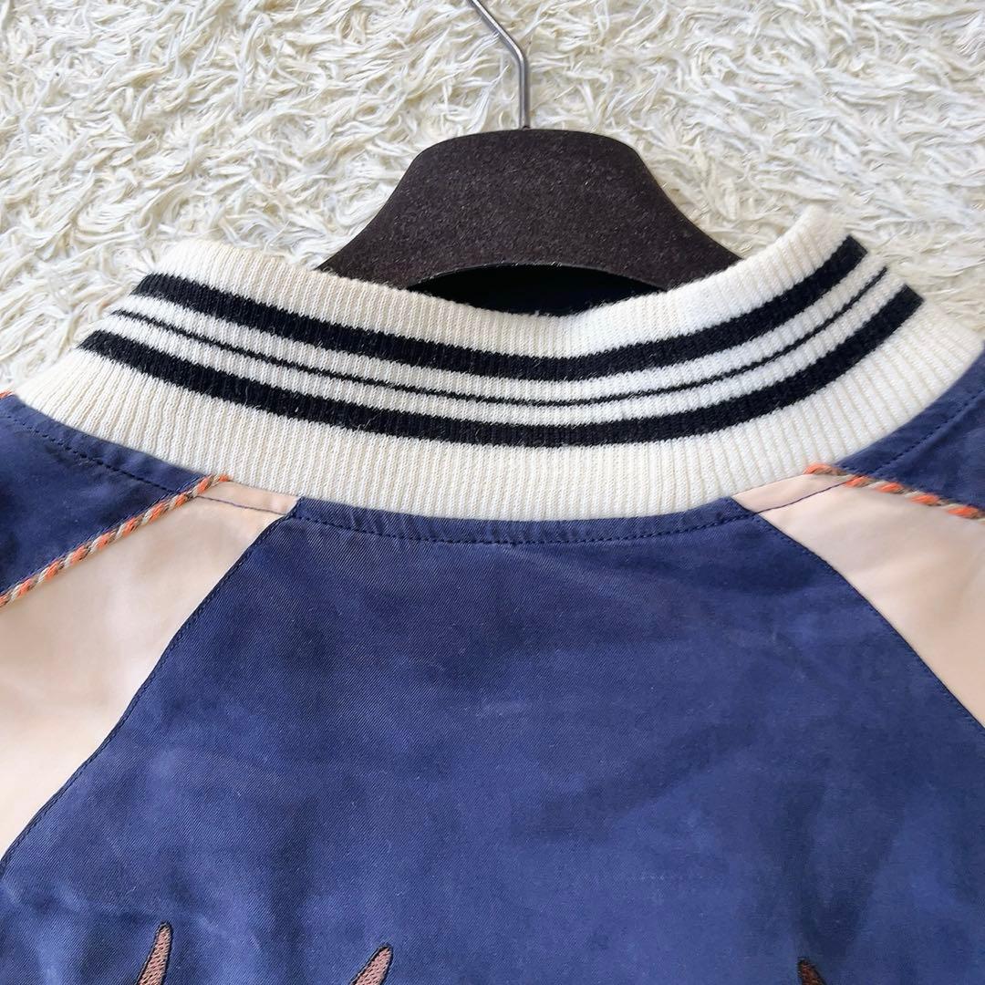 アウラ　AULA スカジャン　ビッグ刺繍　　大鹿　月　星　ネイビー　アウター