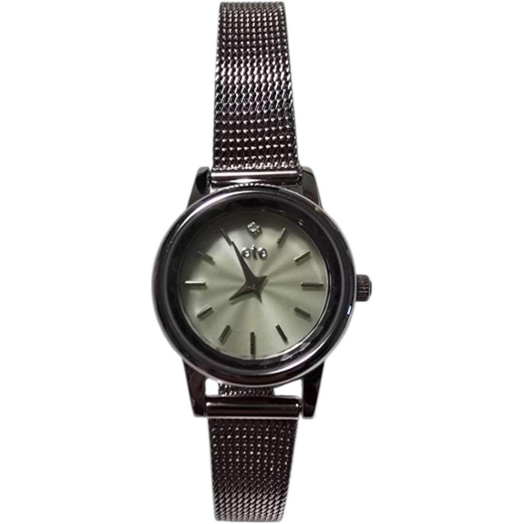 【新品】ete ソーラーウォッチ メッシュベルト ダイヤモンド