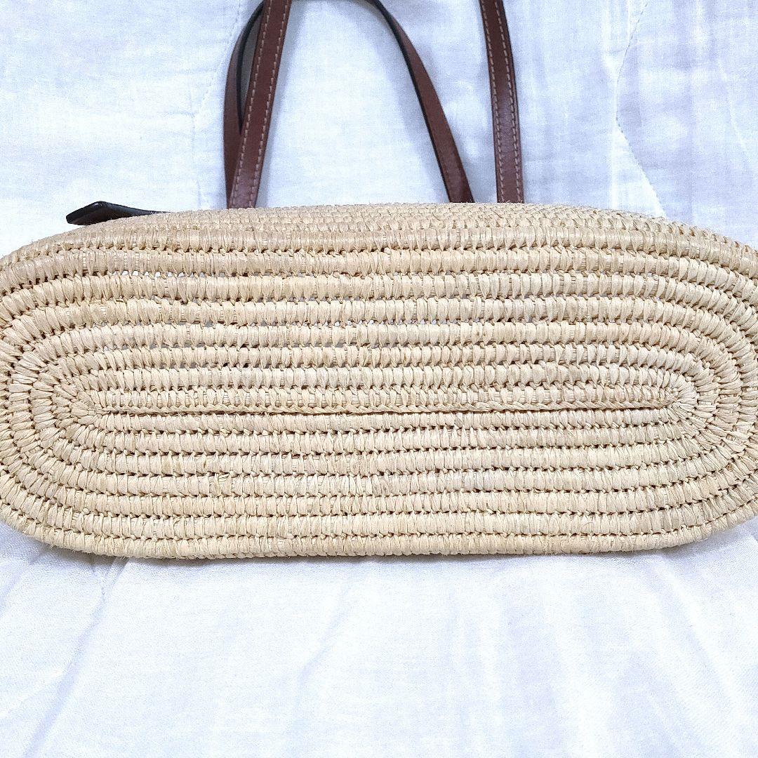 百鬼 ロエベ スクエア バスケット トートバッグ スモール ベージュ かご