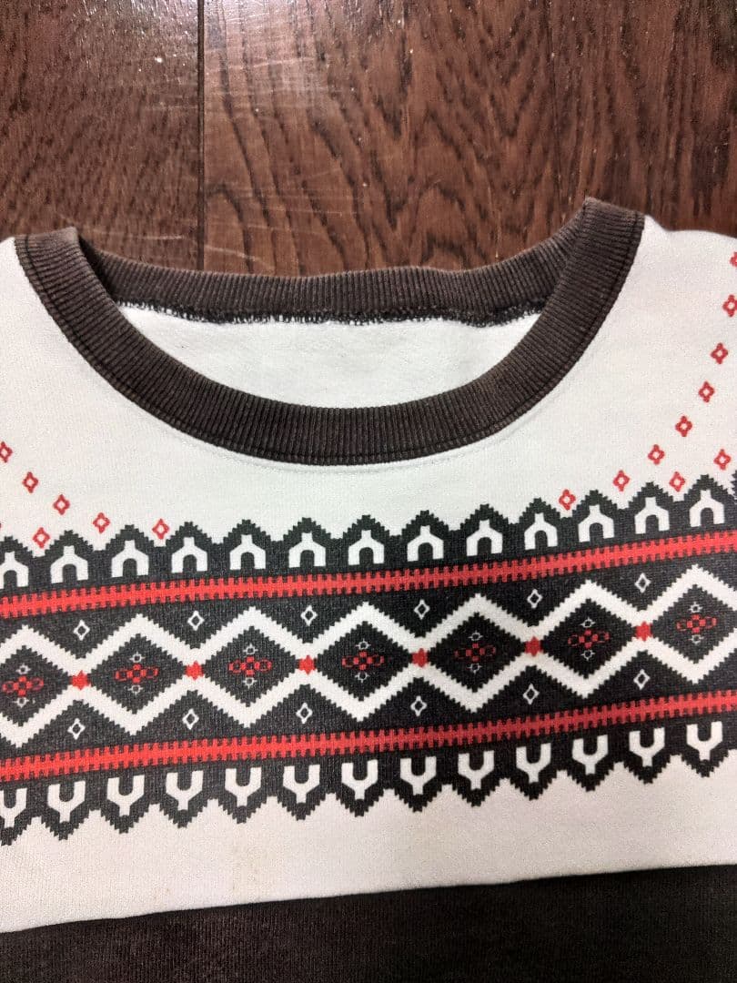 雪柄　スウェット　古着　フェード　不明