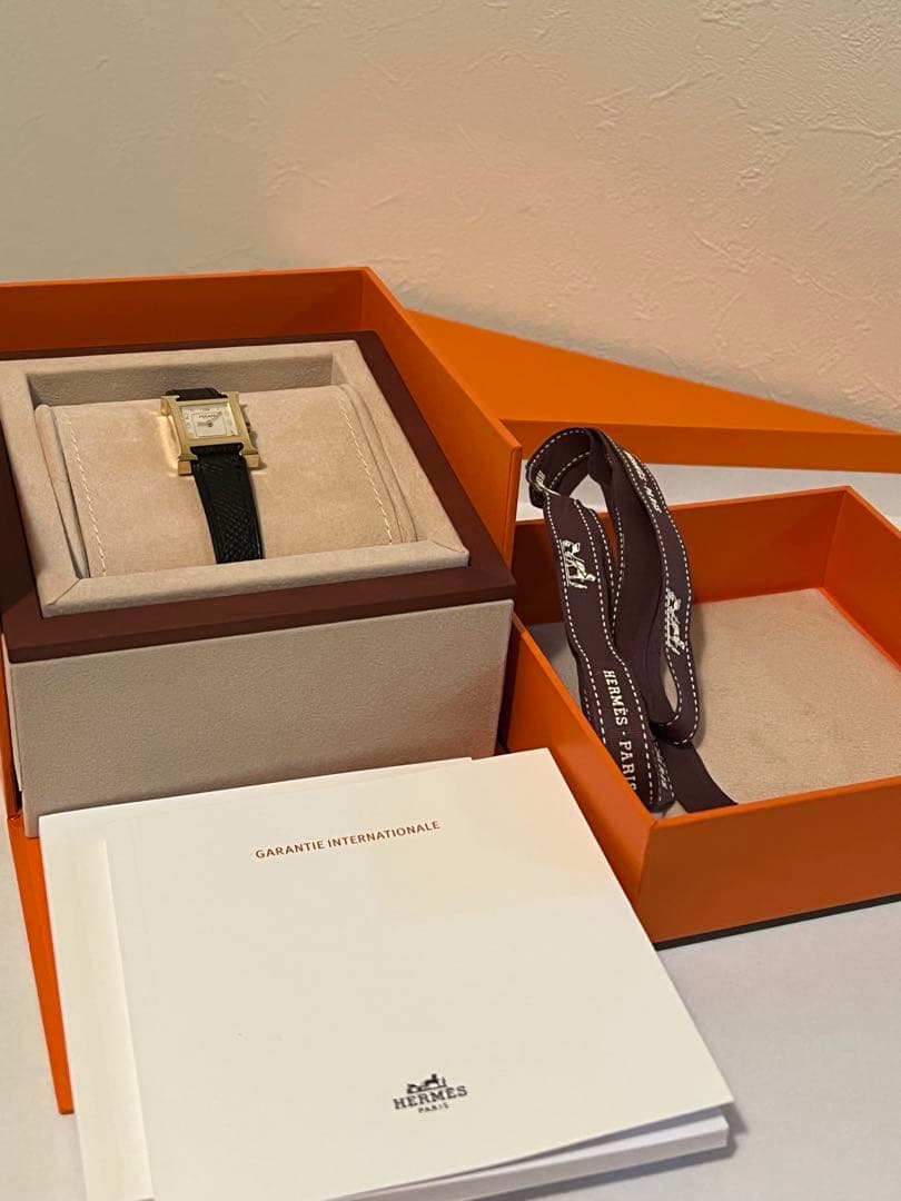 新品 HERMES Hウォッチ ミニ 21 mm エプソンノワールG金具