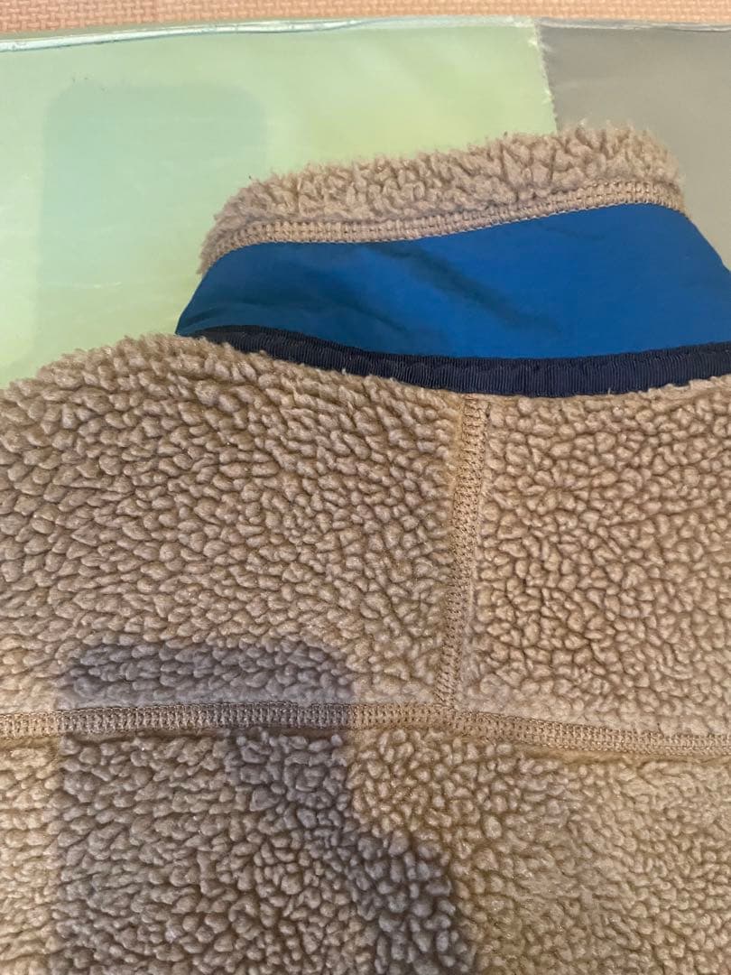 patagonia フリース ベスト Sサイズ ベージュ/ブルー　パタゴニア