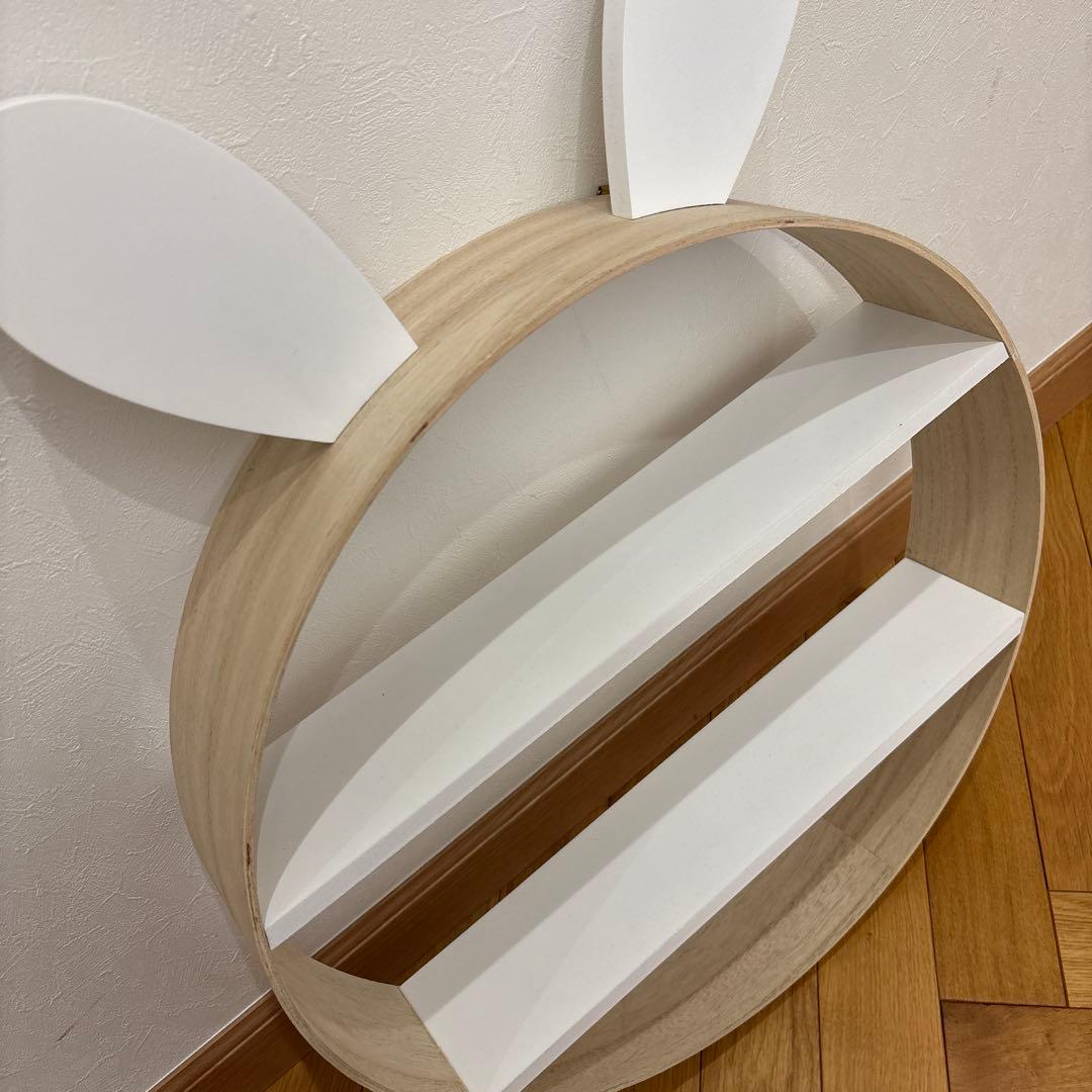ZARAホームキッズ　北欧　木製家具　ウサギ耳付き壁掛けシェルフ　子供部屋
