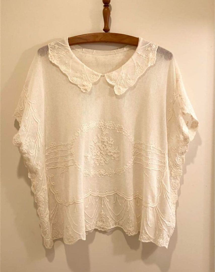 くるみ様おまとめ3点⭐︎ プチポワンミラー&レーストップス&アンティークブラウス