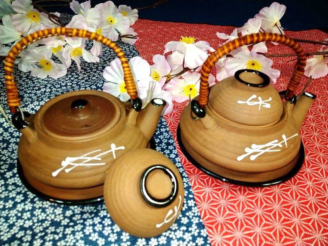 おもてなし♥多目的素焼き土瓶セット♥4組⬛日本酒⬛焼酎⬛土瓶蒸し⬛お茶漬け