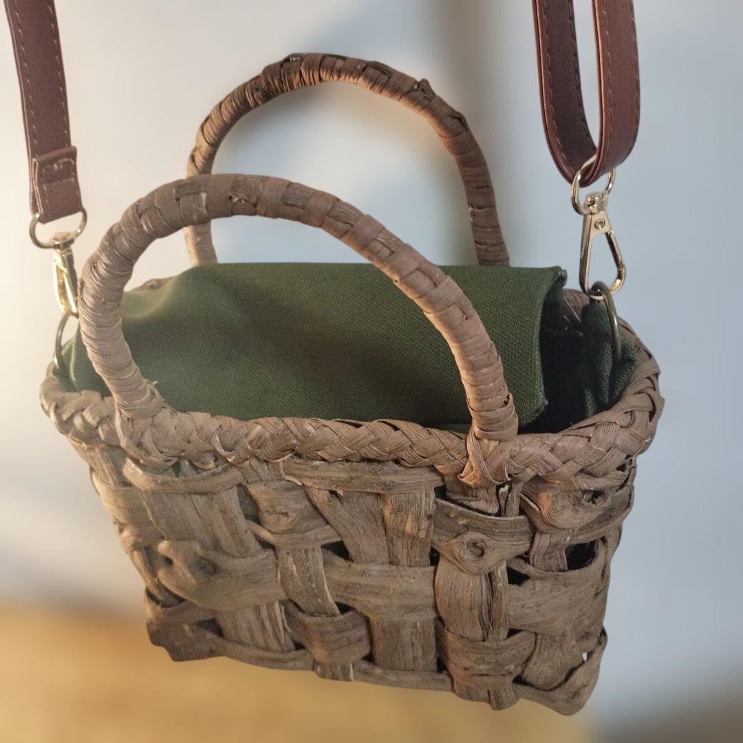 リ*ミ様 山葡萄市松編み籠ショルダーバック