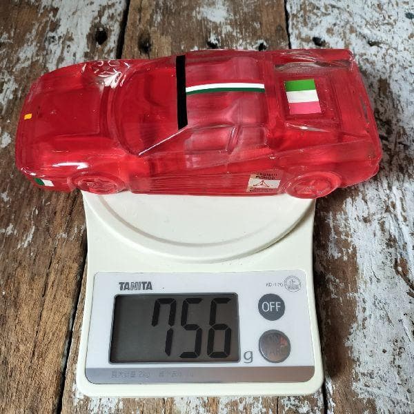 イタリア ヴィンテージ レッドクリスタルガラス フェラーリ ミニカー オブジェ