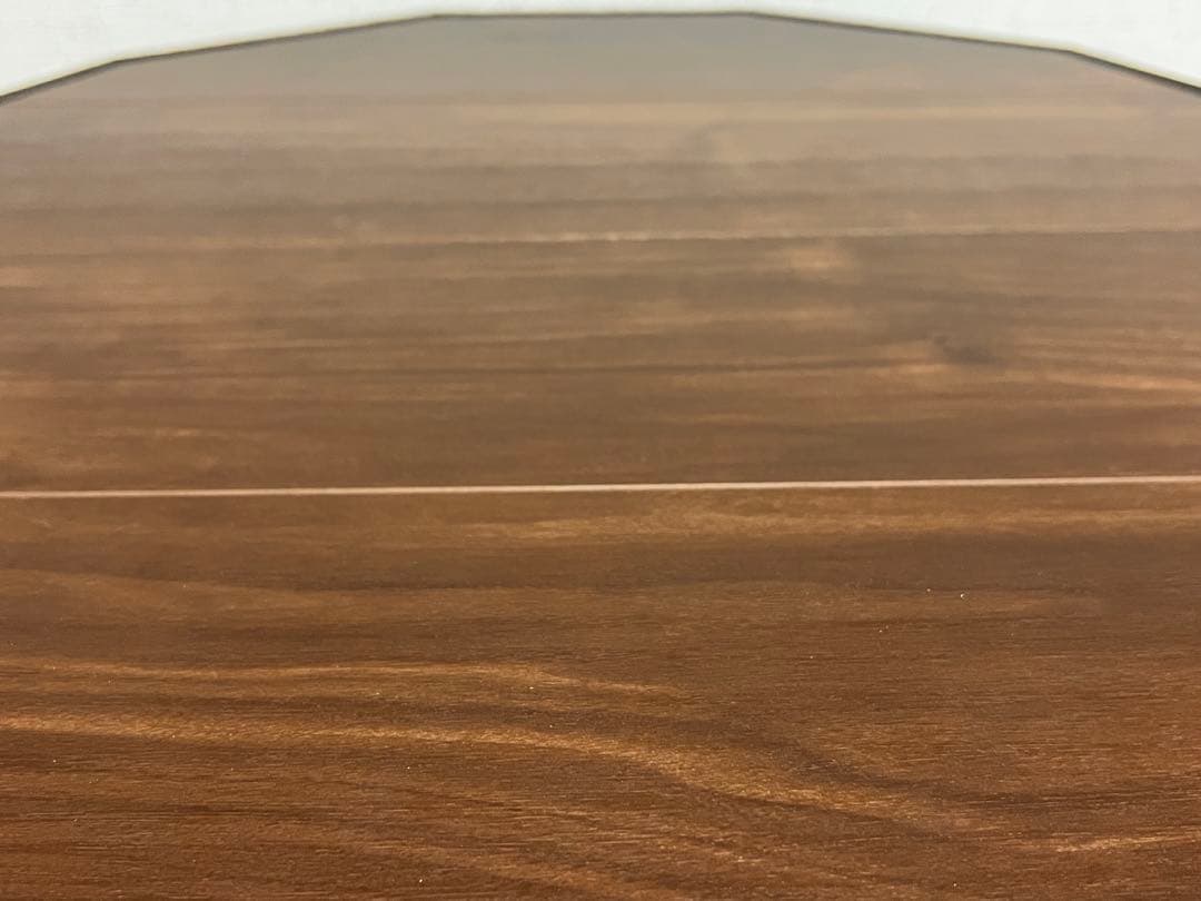 座卓・ちゃぶ台・ローテーブル 正12角形ブラウンブラックテーブル　キャンプにも♪