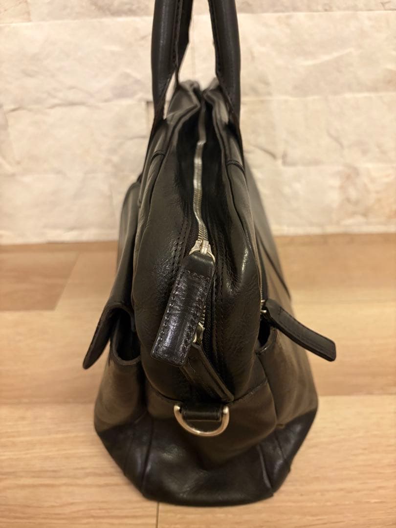 ［超美品］COCOMEISTER ブラックレザー ビジネスバッグ