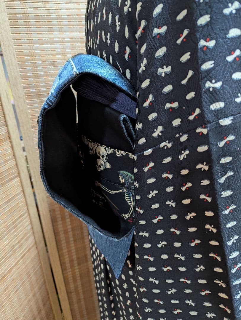 デニムリメイク 帯ベルト（お太鼓作り帯）No.1793 和洋折衷コーデ