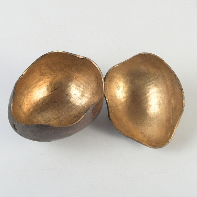 茶道具　椰子の実　内金溜　菓子器　時代箱　M　9853