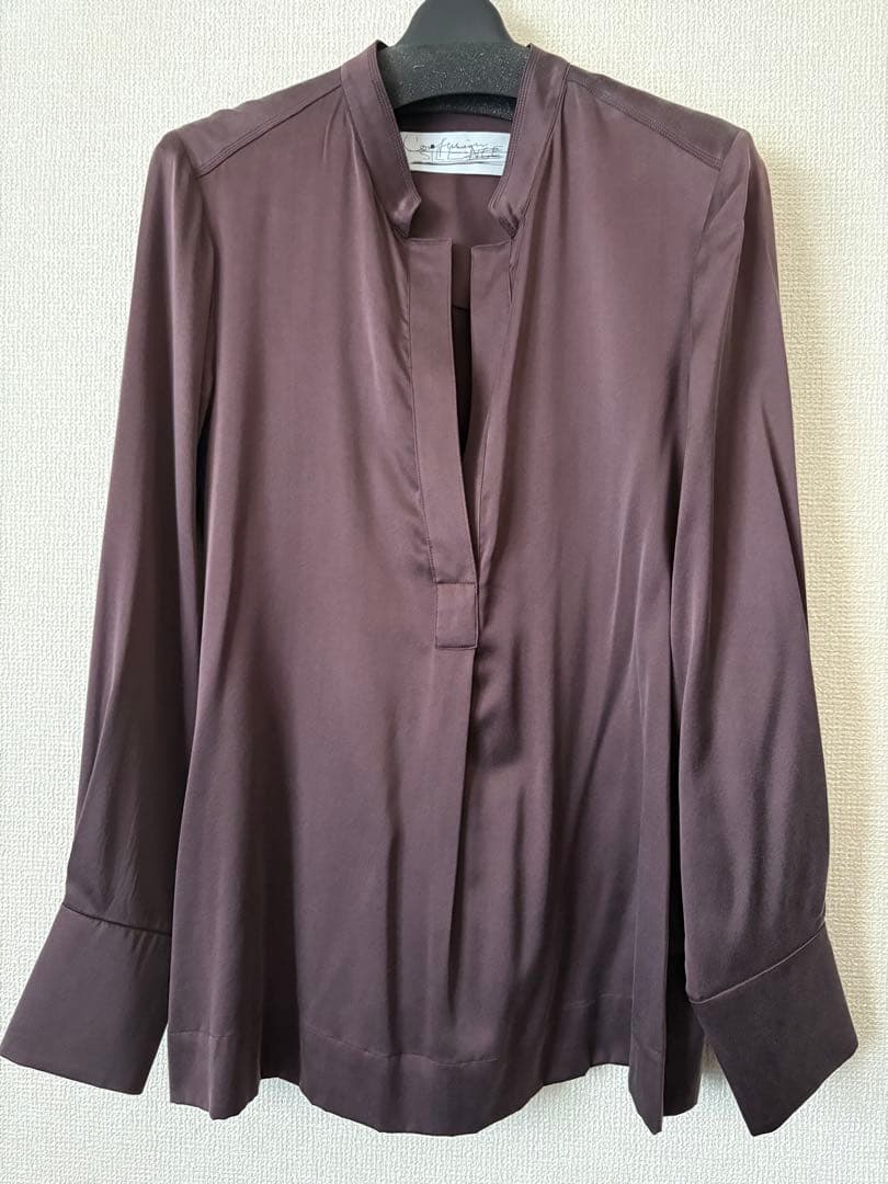 カオス　モーラスタンドスキッパーブラウス　 ガナッシュブラウン　シルク