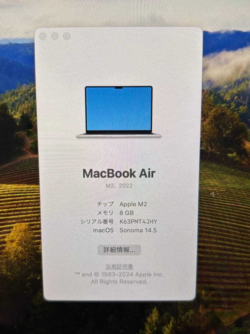 極美品 MacBook Air 13インチM2 スターライト