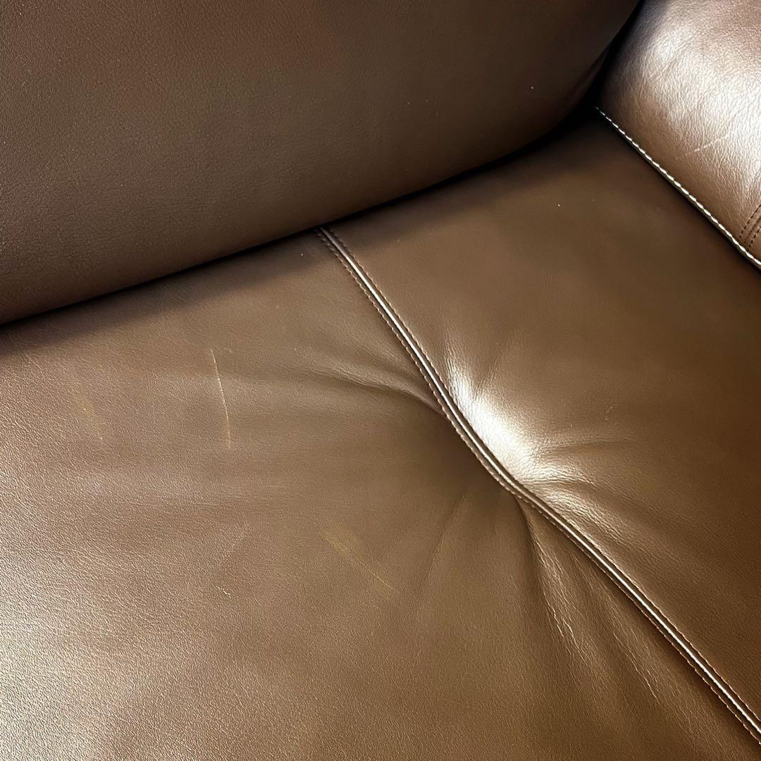 取付無料！カリモク家具 本革 ZT83北欧風リーベルブラウン2.5人掛けソファ✨