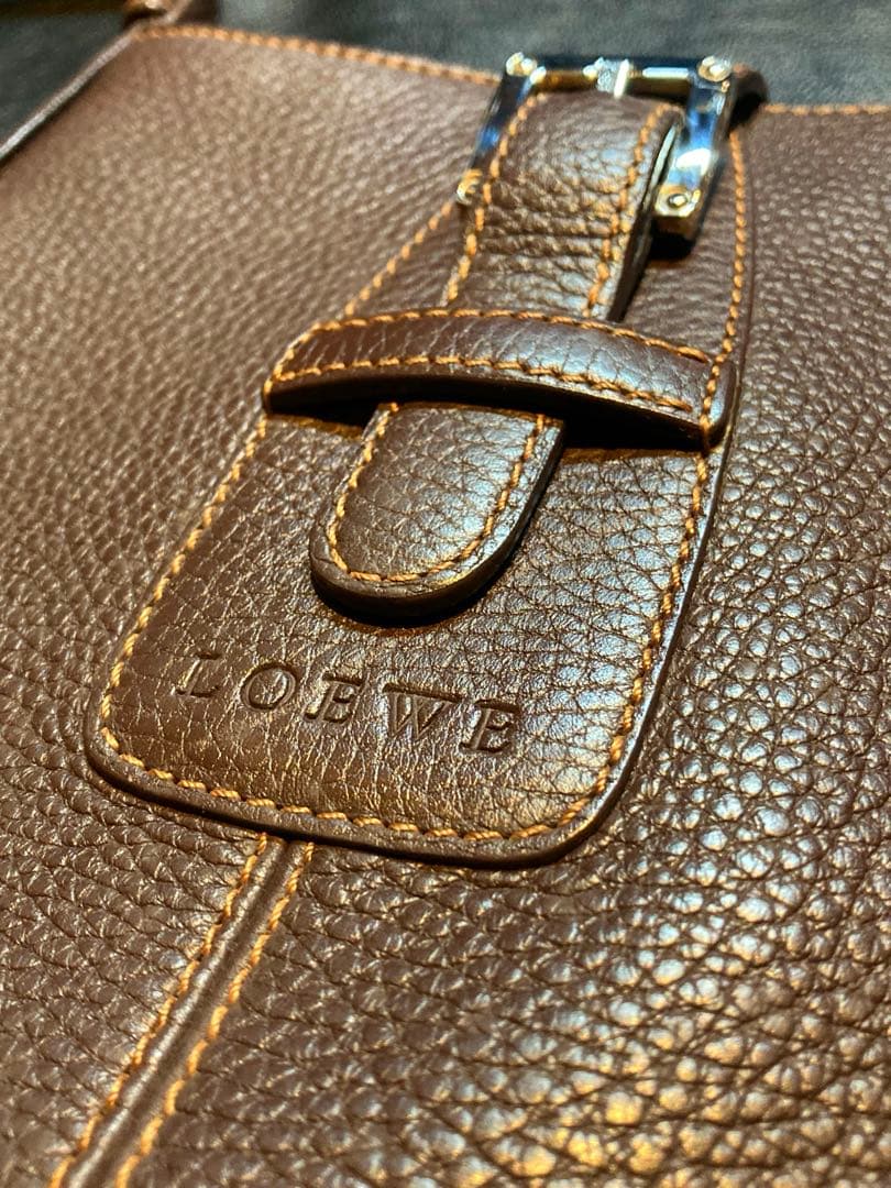 LOEWE ロエベ ブラウン レザーショルダーバッグ