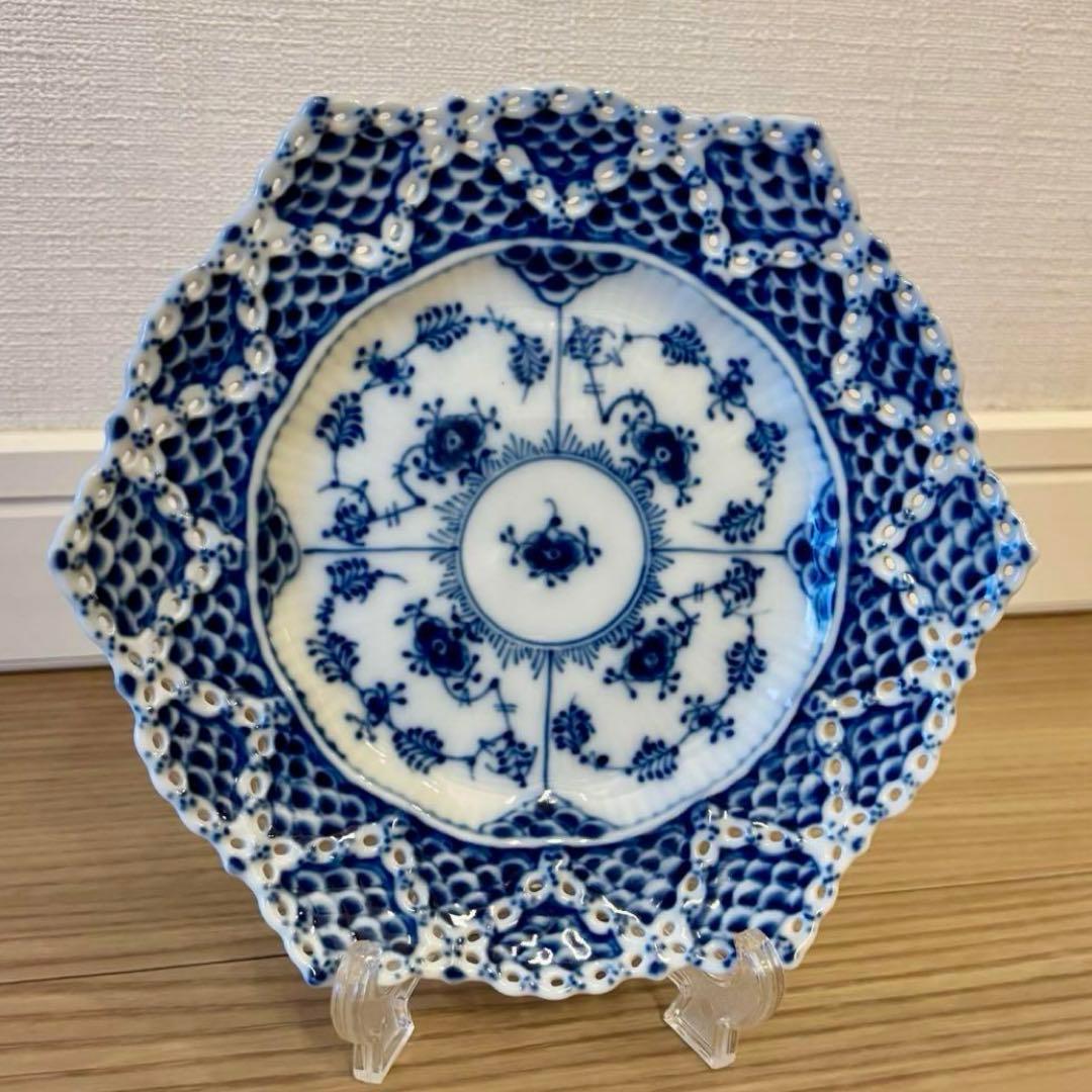 ロイヤルコペンハーゲン ブルーフルーテッド ダブルレース プレート