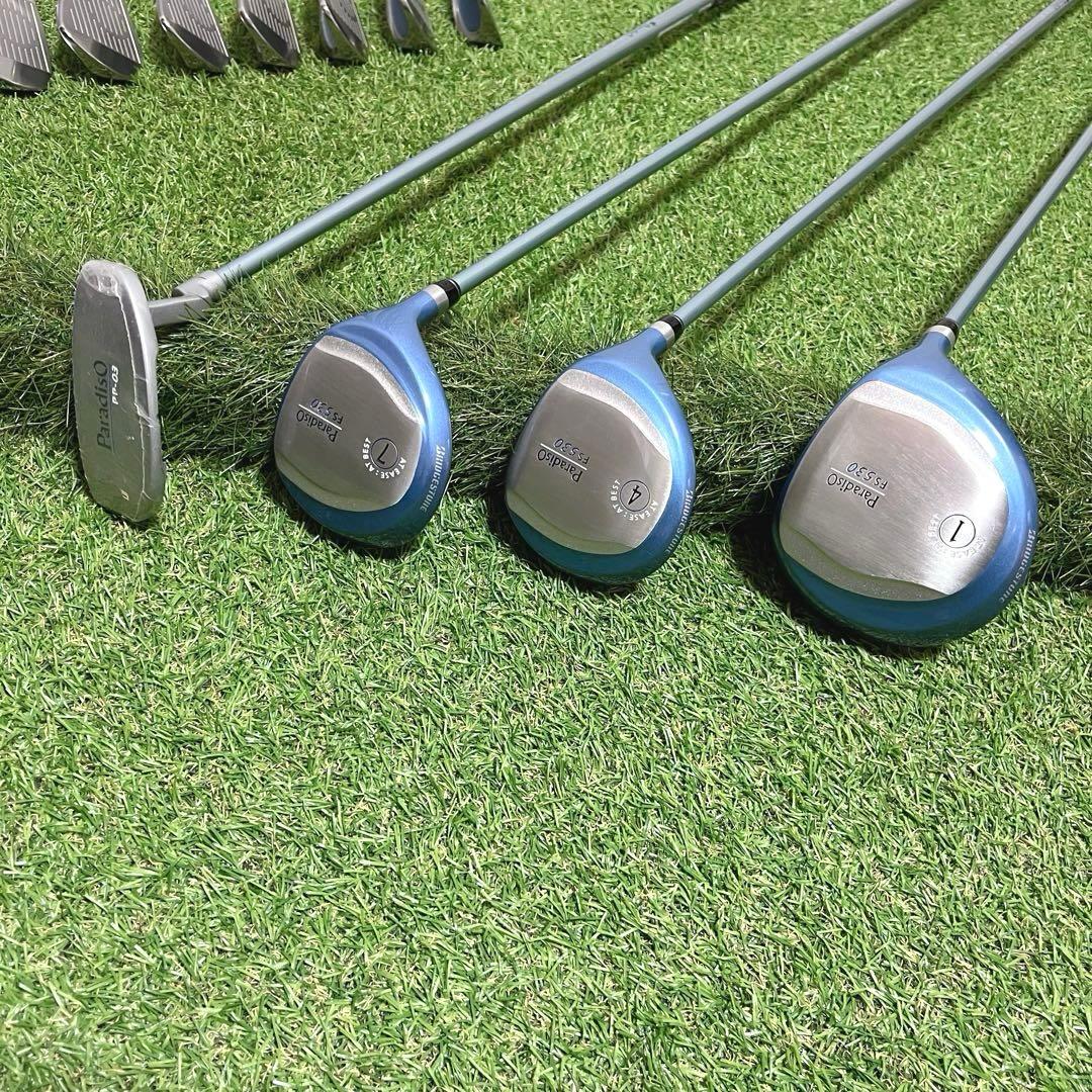 極美品 PARADISO 可愛い水色 レディースゴルフクラブ豪華11本セット