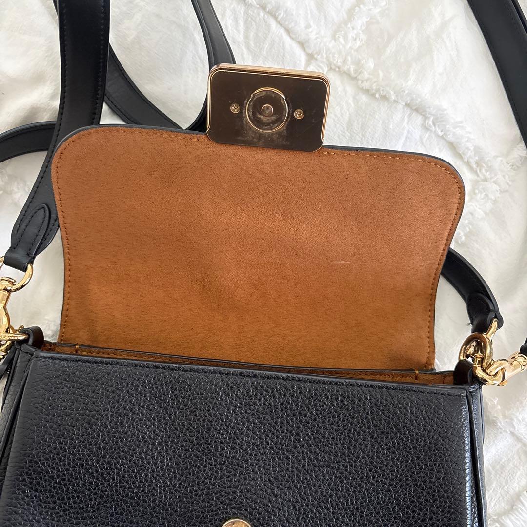 美品　コーチ　グレースハンドバッグ　ショダバッグ 黒