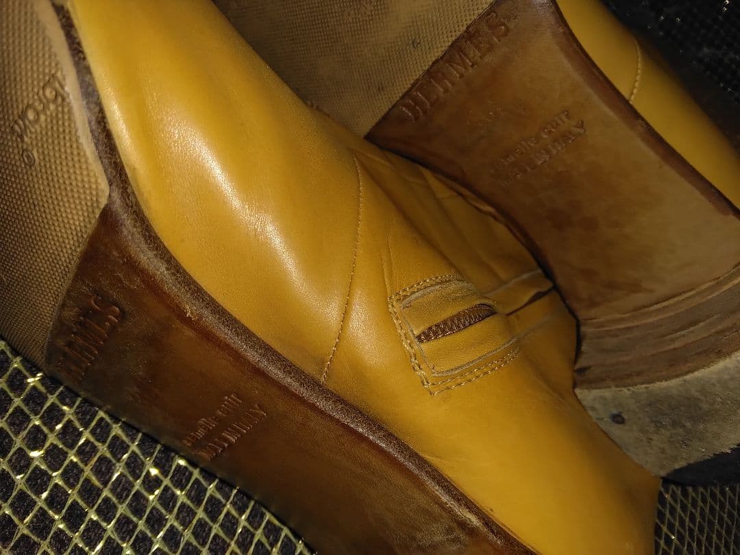 usako様おまとめ専用✴エルメスオレンジカラー本革レザーブーツ太ヒール36✴他