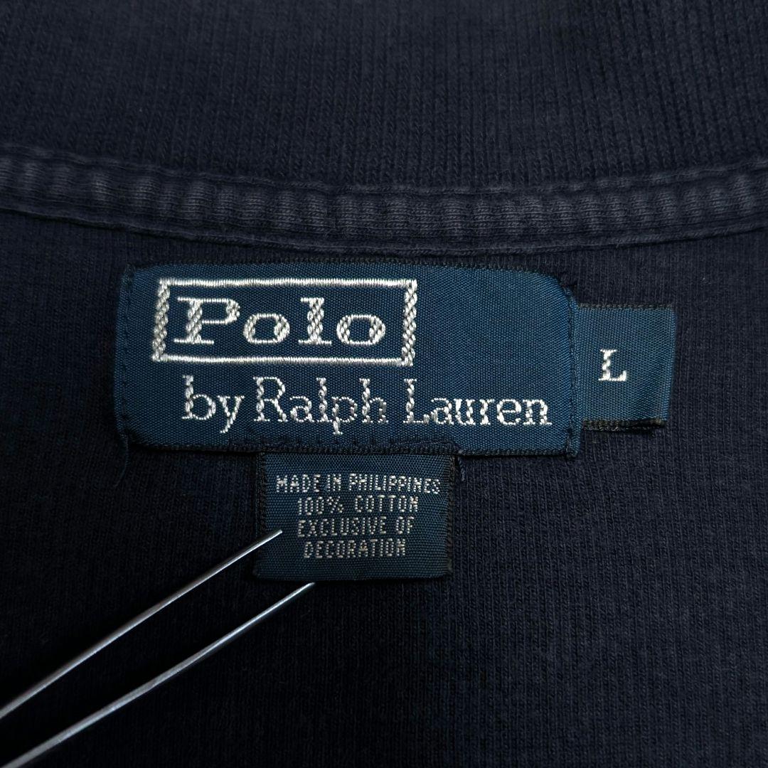 【Ralph Lauren】90sポニー刺繍ハーフジップスウェット　ネイビー