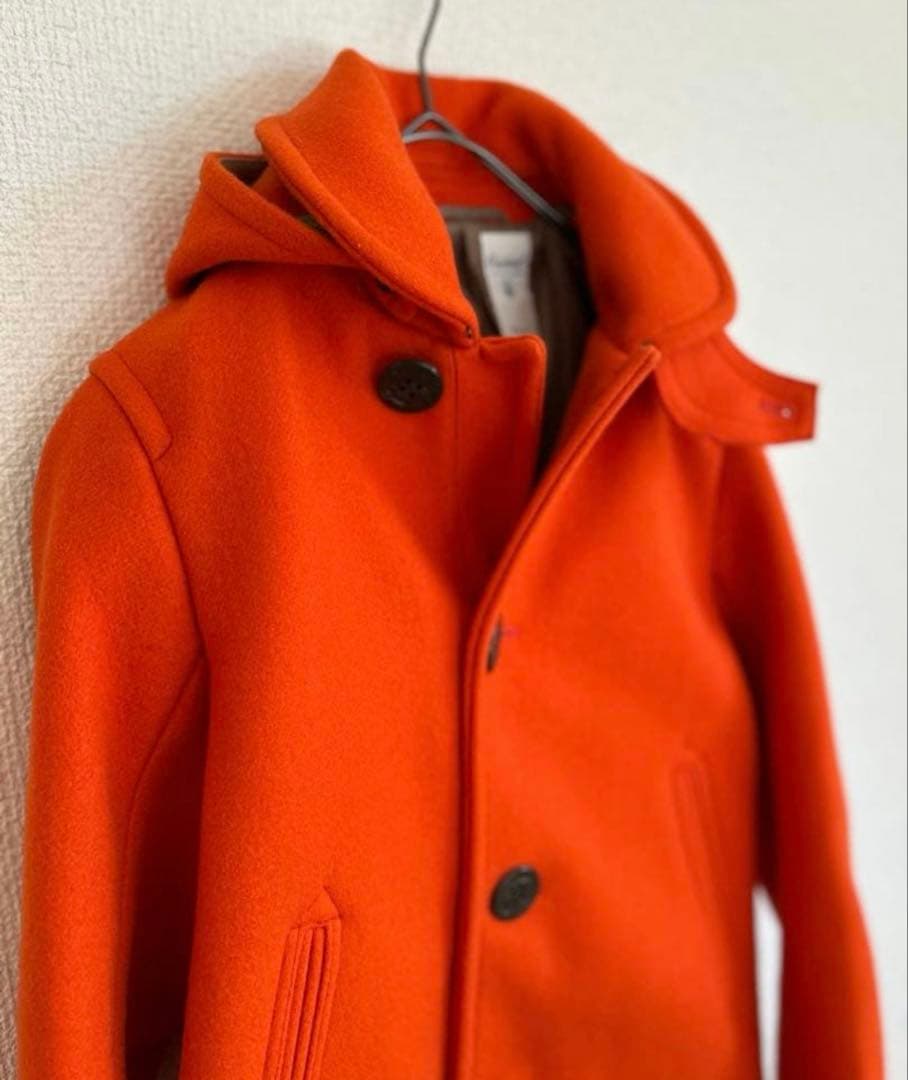 【試着のみ】ORCIVAL オーシバルフード付きオレンジウールコート