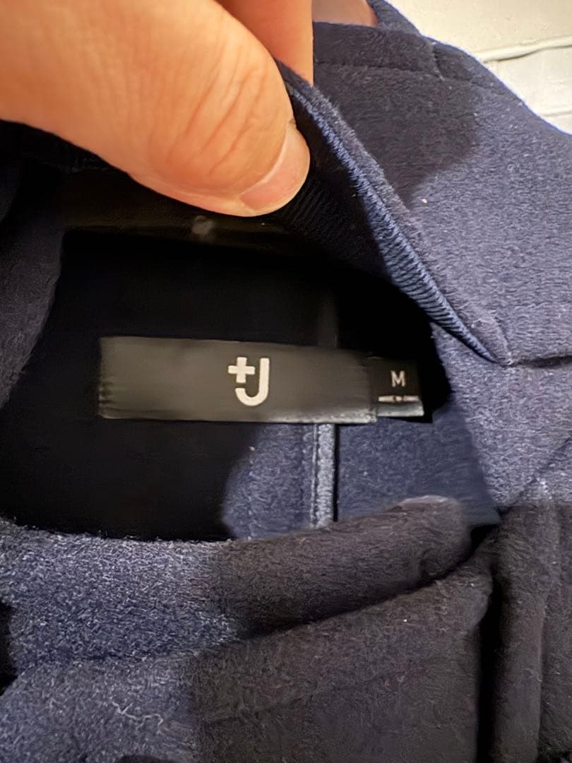 u*6様 【新品未使用】+J ネイビー ダッフルコート フード付き