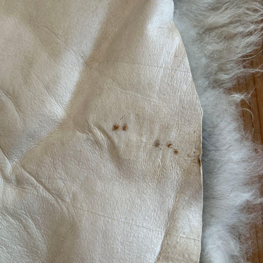 羊毛ラグ 白黒混合