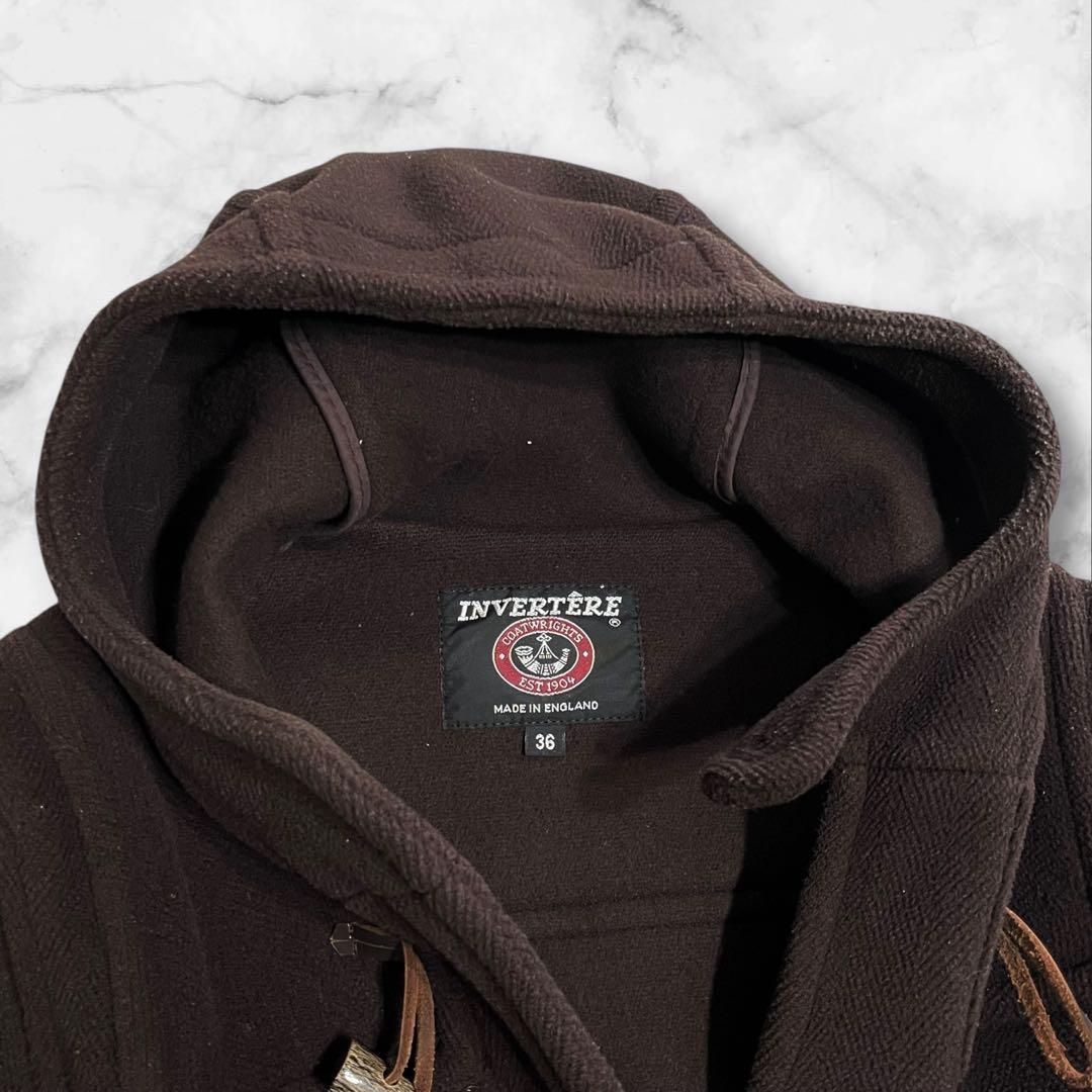 美品 インバーディア ダッフルコート 36 ブラウン ヘリンボーン マラリウス