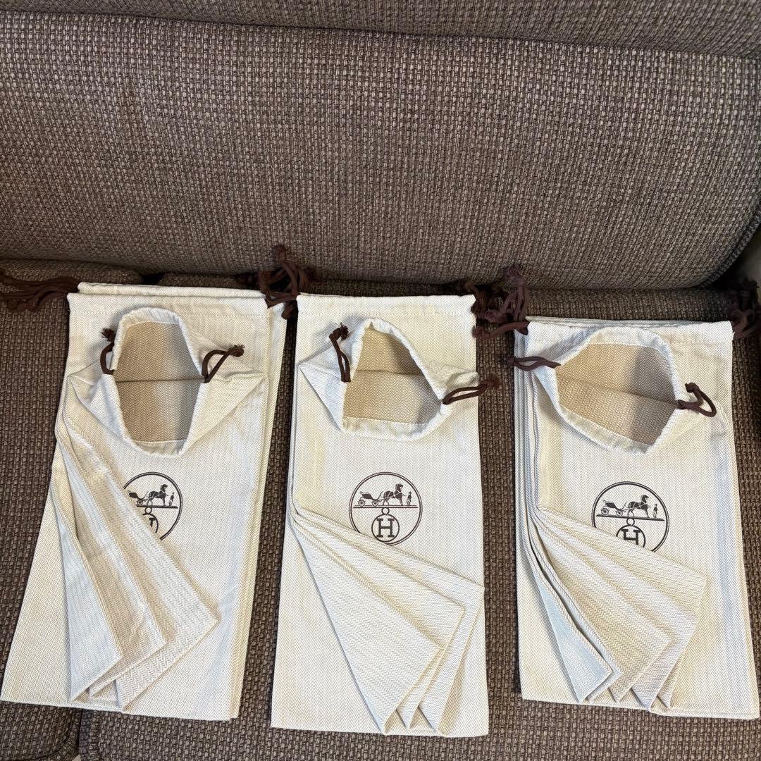 正規品 美品エルメス保存袋巾着袋　靴袋 シューズなど入れ8セット（16枚）