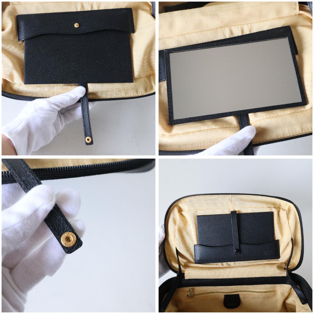 グッチ　バニティバッグ　バンブー×ピッグスキン　黒　メイクボックス