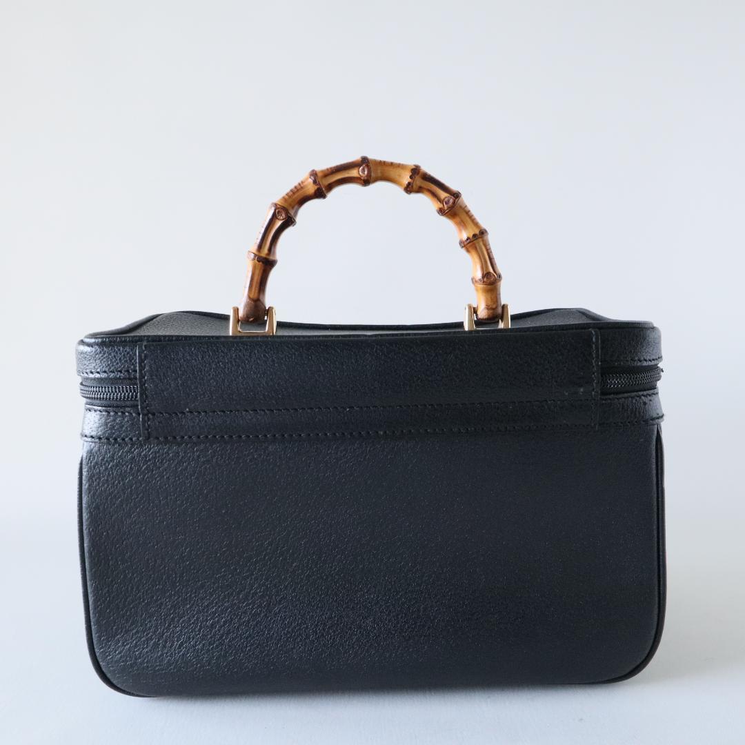 グッチ　バニティバッグ　バンブー×ピッグスキン　黒　メイクボックス