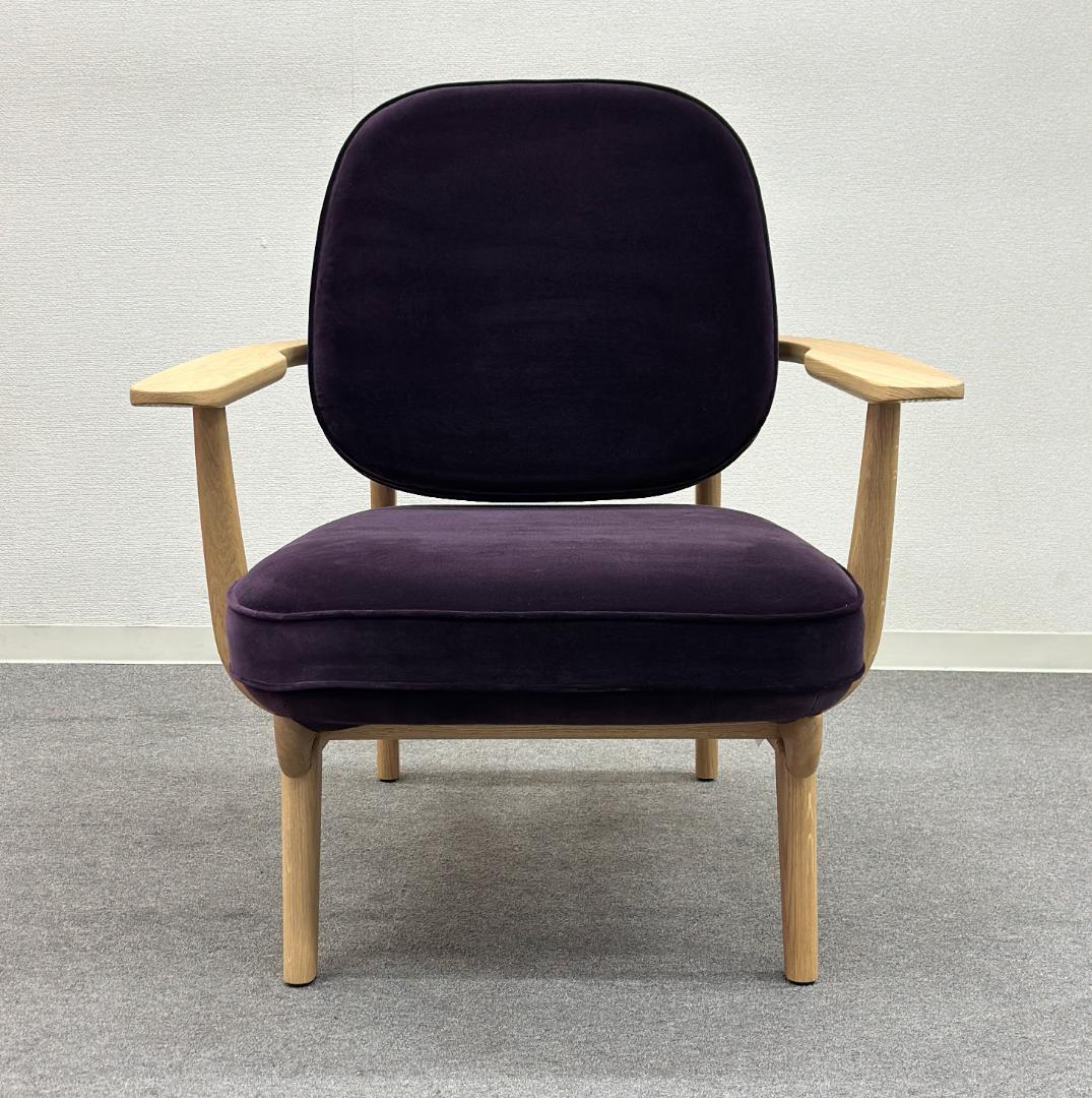 美品■フリッツハンセン■FREDラウンジチェア　JH97　パープル　ソファ　北欧