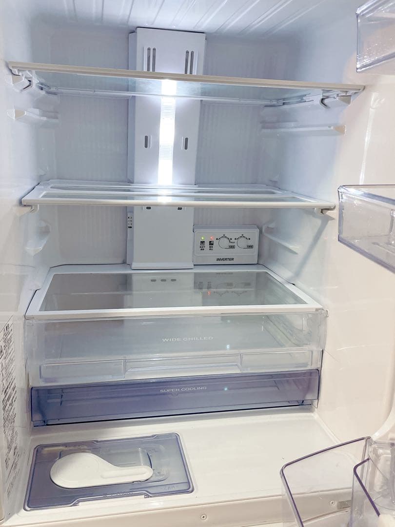 本日限定 送料込】三菱 330L 冷蔵庫 ホワイト ガラスドア 自動製氷