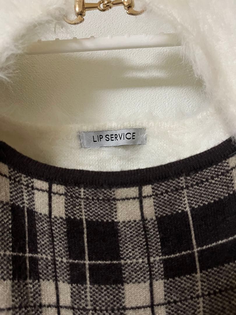 【最終値下げ】LIP SERVICE フェザーチェックアンサンブルワンピース