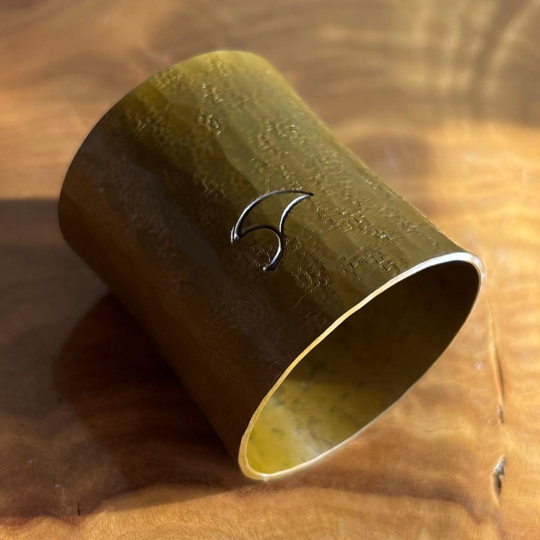 黄銅手打蓋置 竹影堂造 茶道具 共箱