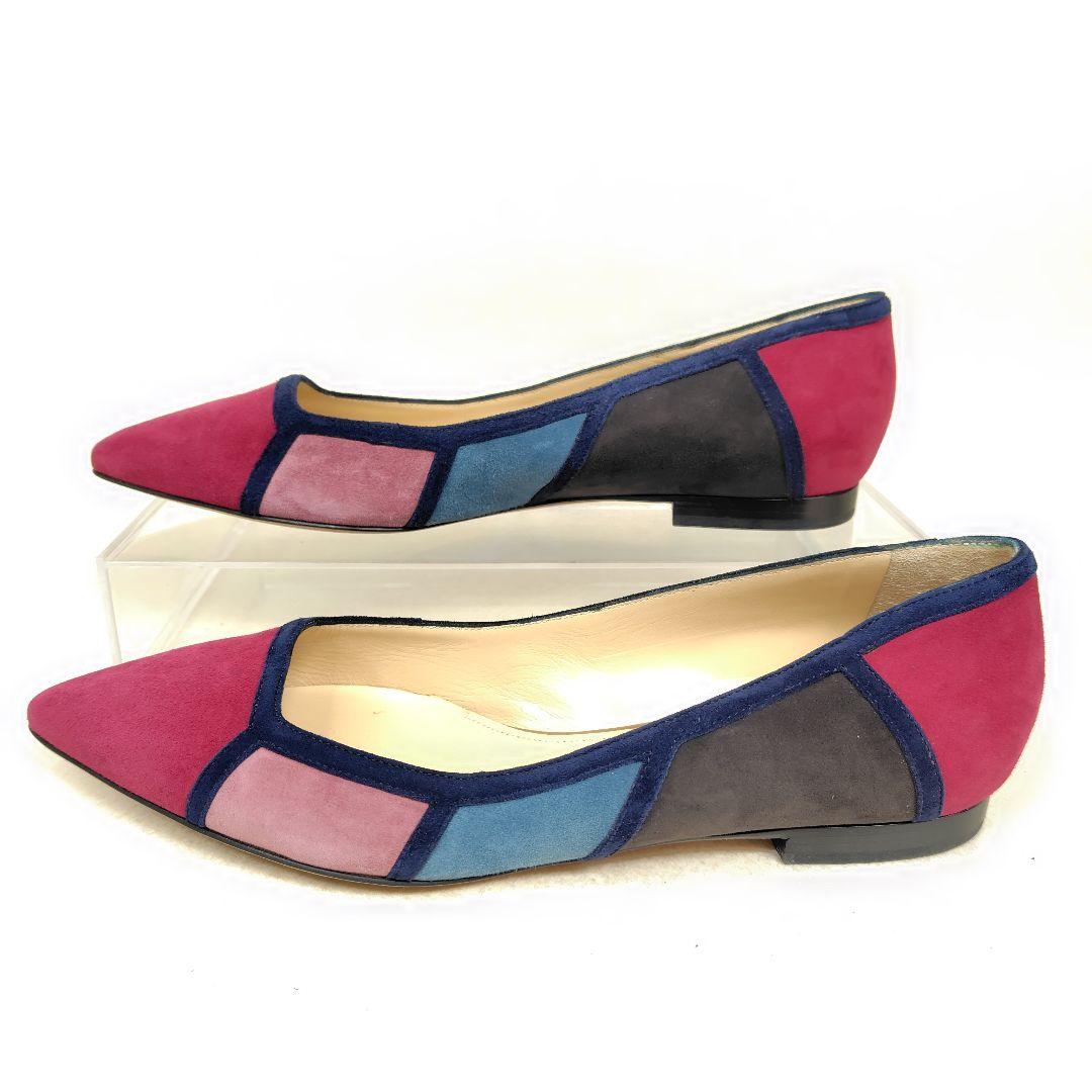 ★ほぼ未使用★ペリーコ パンプス 25cm フラット ポインテッド スエード