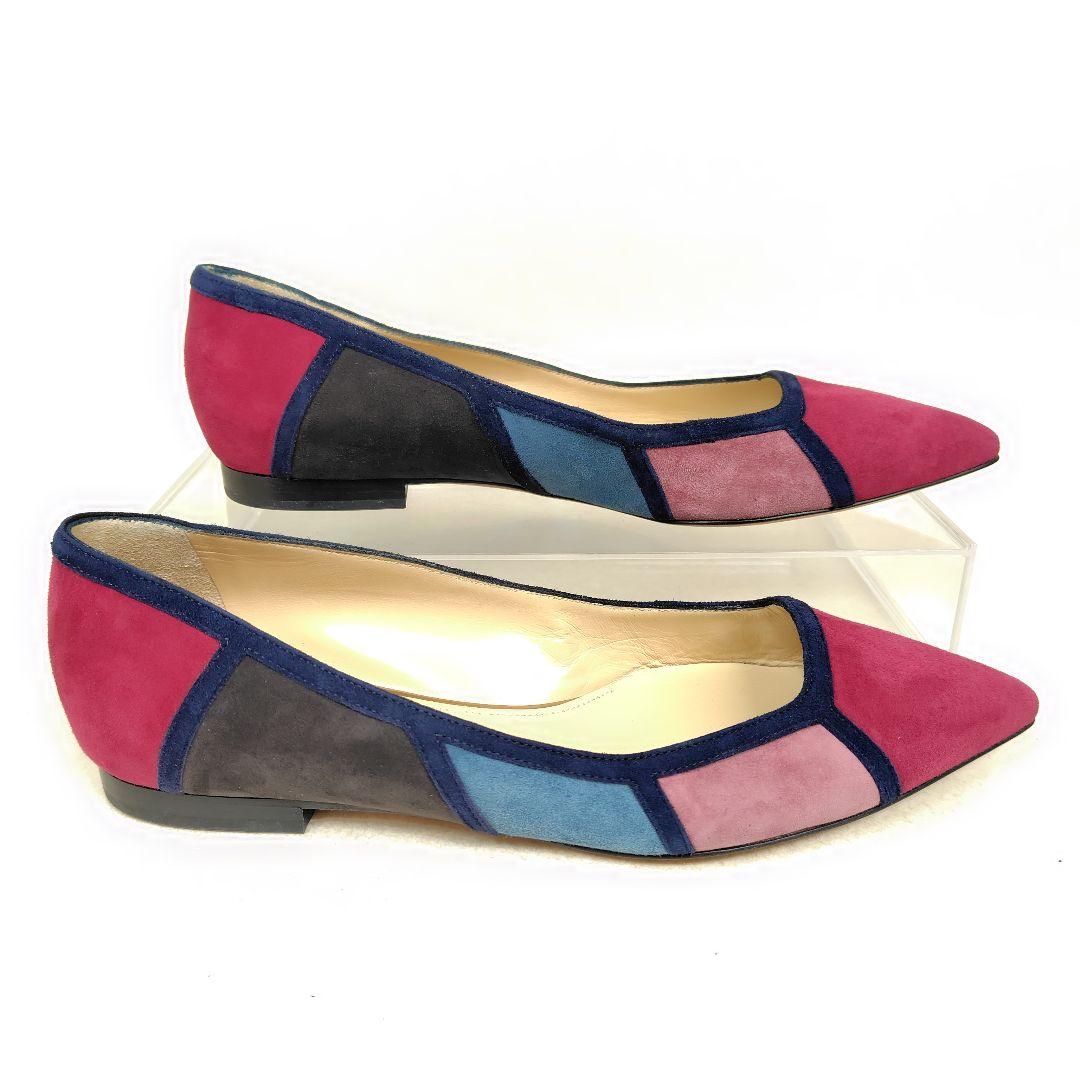 ★ほぼ未使用★ペリーコ パンプス 25cm フラット ポインテッド スエード